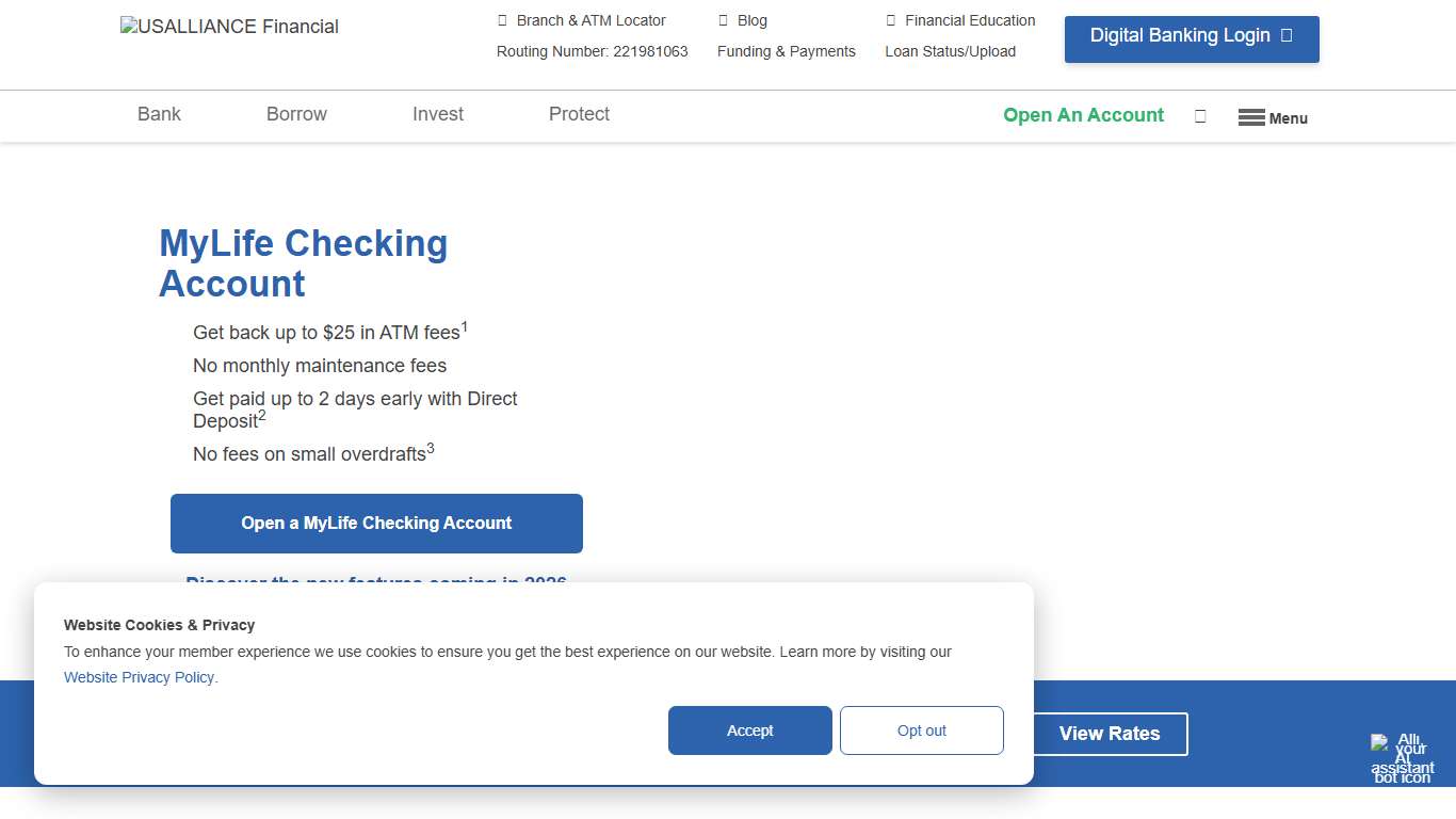 Checking, Credit Cards, Loans, Top CD Rates USALLIANCE Financial